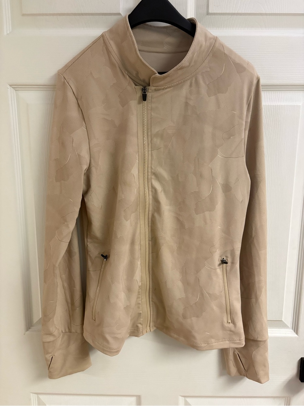 Zyia active xxl Neutral Beige Textured Zip Jacket